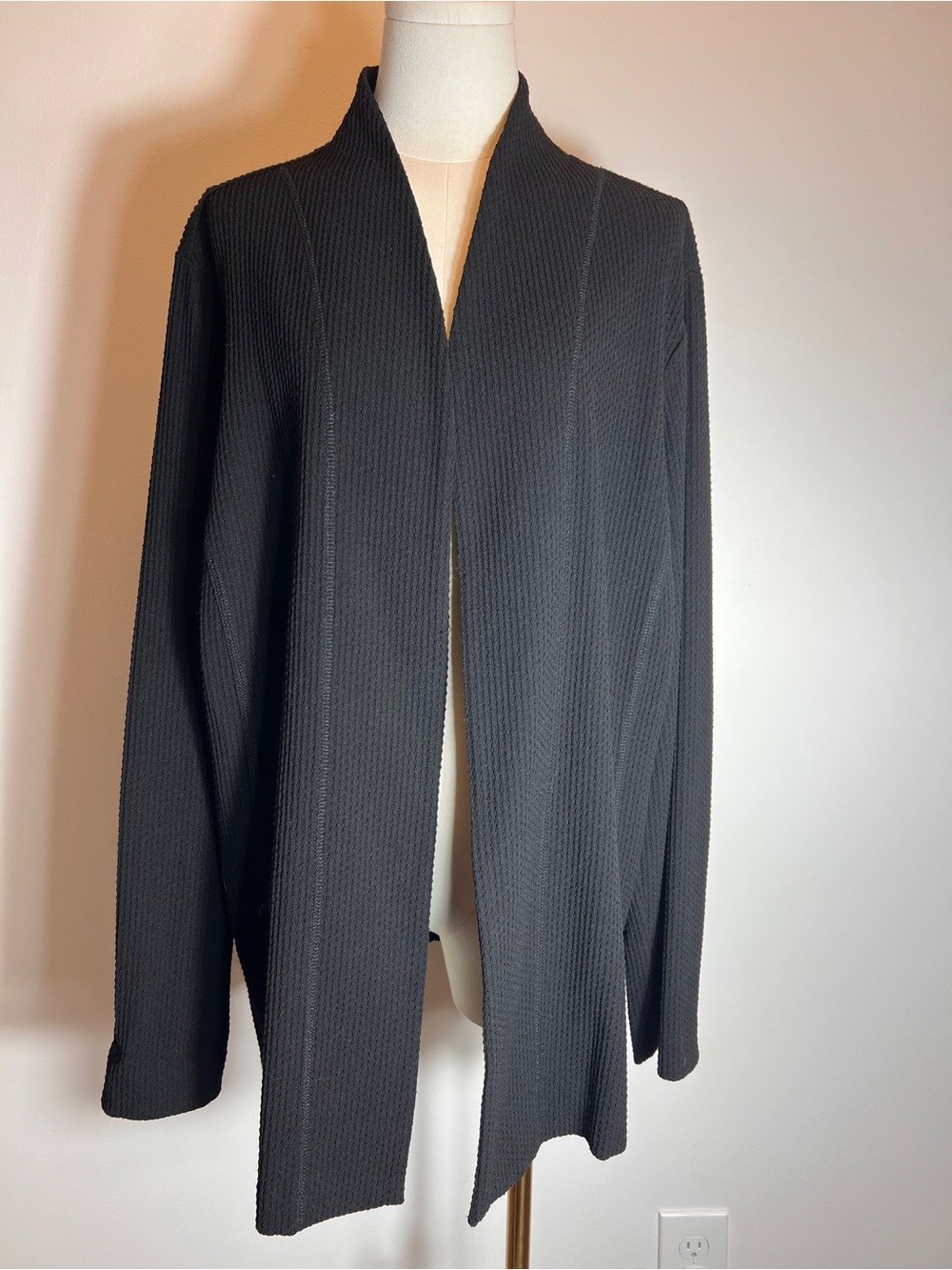 Eileen Fisher Women’s Open Front Textured Black Jacket NWT